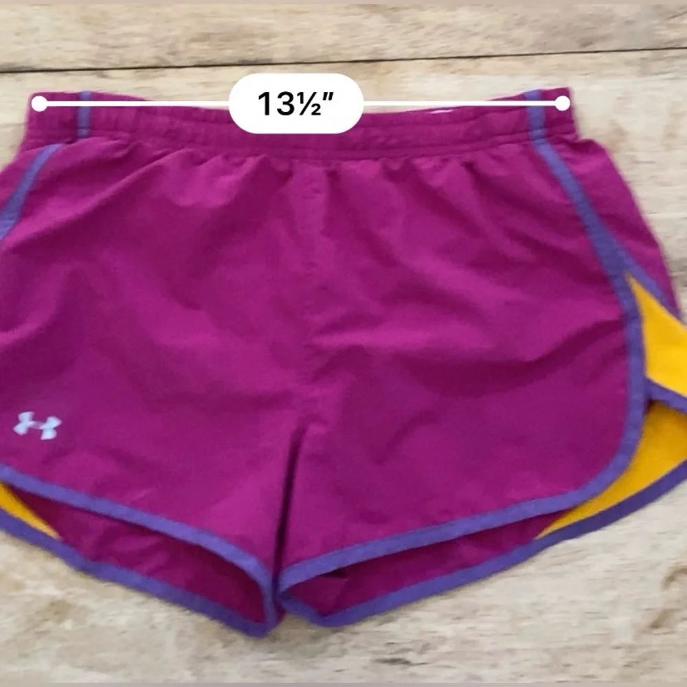 Under Armour Women’s Sz S Escape 3” Fuschia/Orange Athletic‎ Shorts